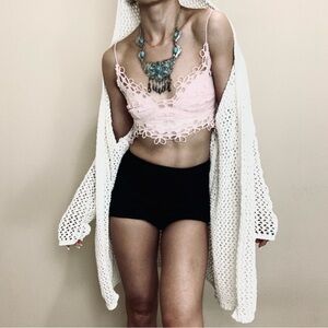 Nordstrom Cream Open-Knit Cardigan